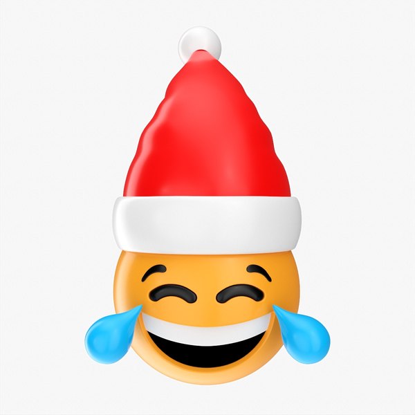 Emoji 091 Laughing with Santa hat 3D model