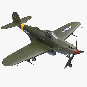 3D american wwii fighter aircraft model