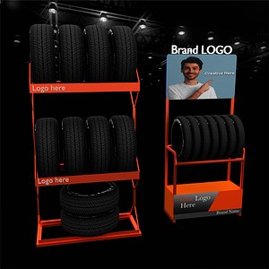Tire Display Stand Bundle 3D model