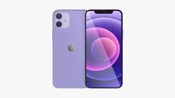 3d Apple Iphone 12 Purple Model Turbosquid