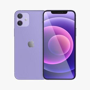3D Apple iPhone 12 Purple model