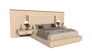 3D model Serena Bed and Nightstand Set 3D model