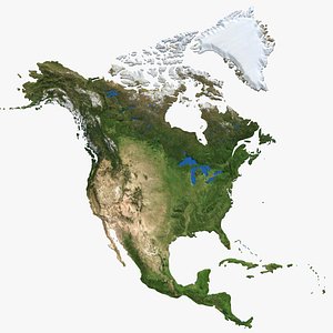 north america continent v2 3D