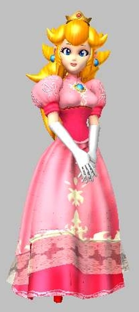 Princess Peach from Super Mario, costume dress, rhinestones, ruffles, mesh  overlay