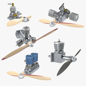 Premium pack of high-detailed Two-Stroke engines for RC application Solidworks 2021