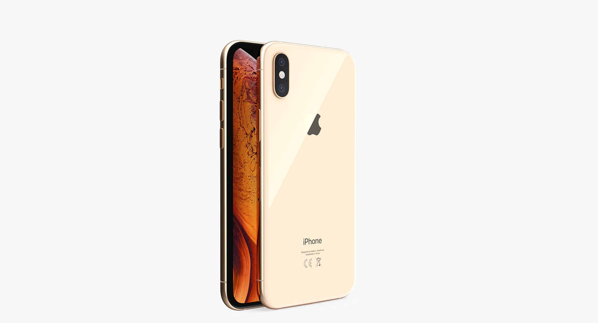 iPhone XS Gold 3D Model 3D model preview
