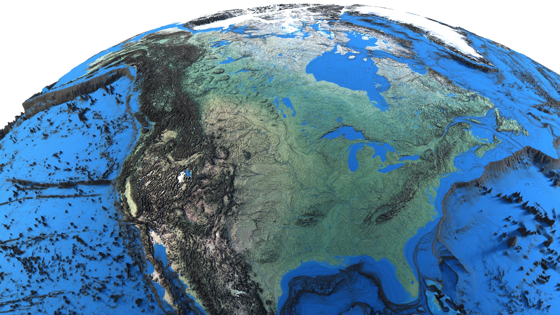 3D Earth Contours Map 3D Globe Model - TurboSquid 2347379