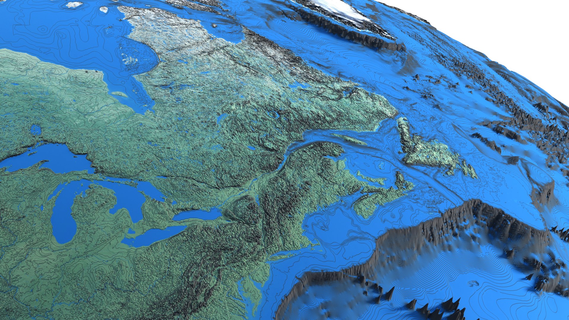 3D Earth Contours Map 3D Globe Model - TurboSquid 2347379