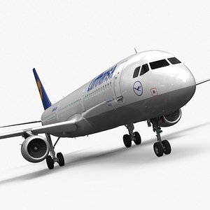 Lufthansa Airbus A321 with Cabin and Cockpit Rigged for Maya