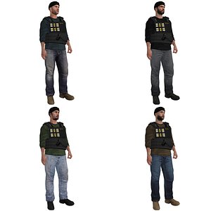 3d model of rigged dea agent