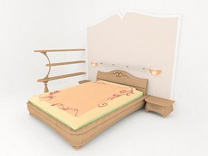 3d wooden bed