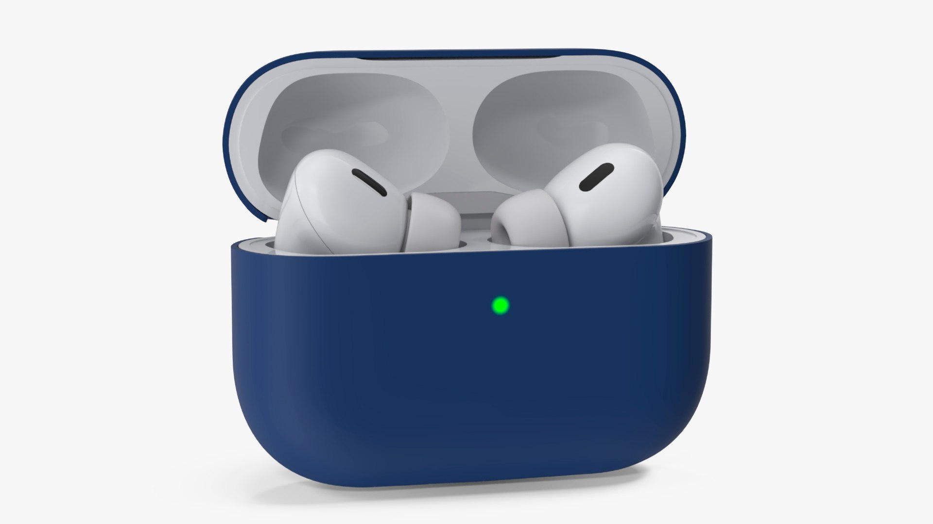 Apple AirPods Pro 2 USB-C with Silicone Case Blue 3D model preview