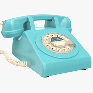 3D Blue Rotary Phone