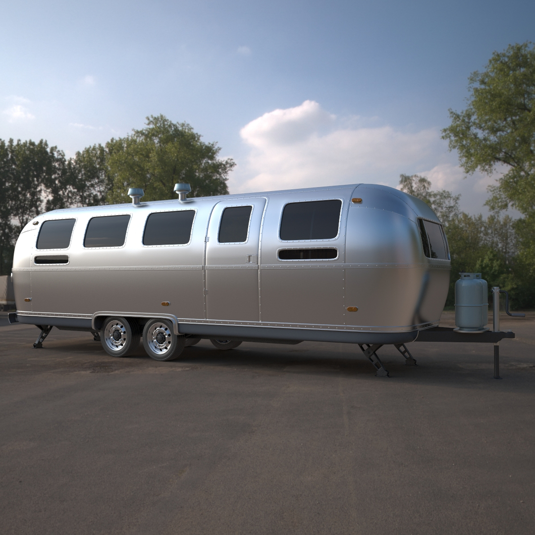 3d airstream mobile kitchen trailer model