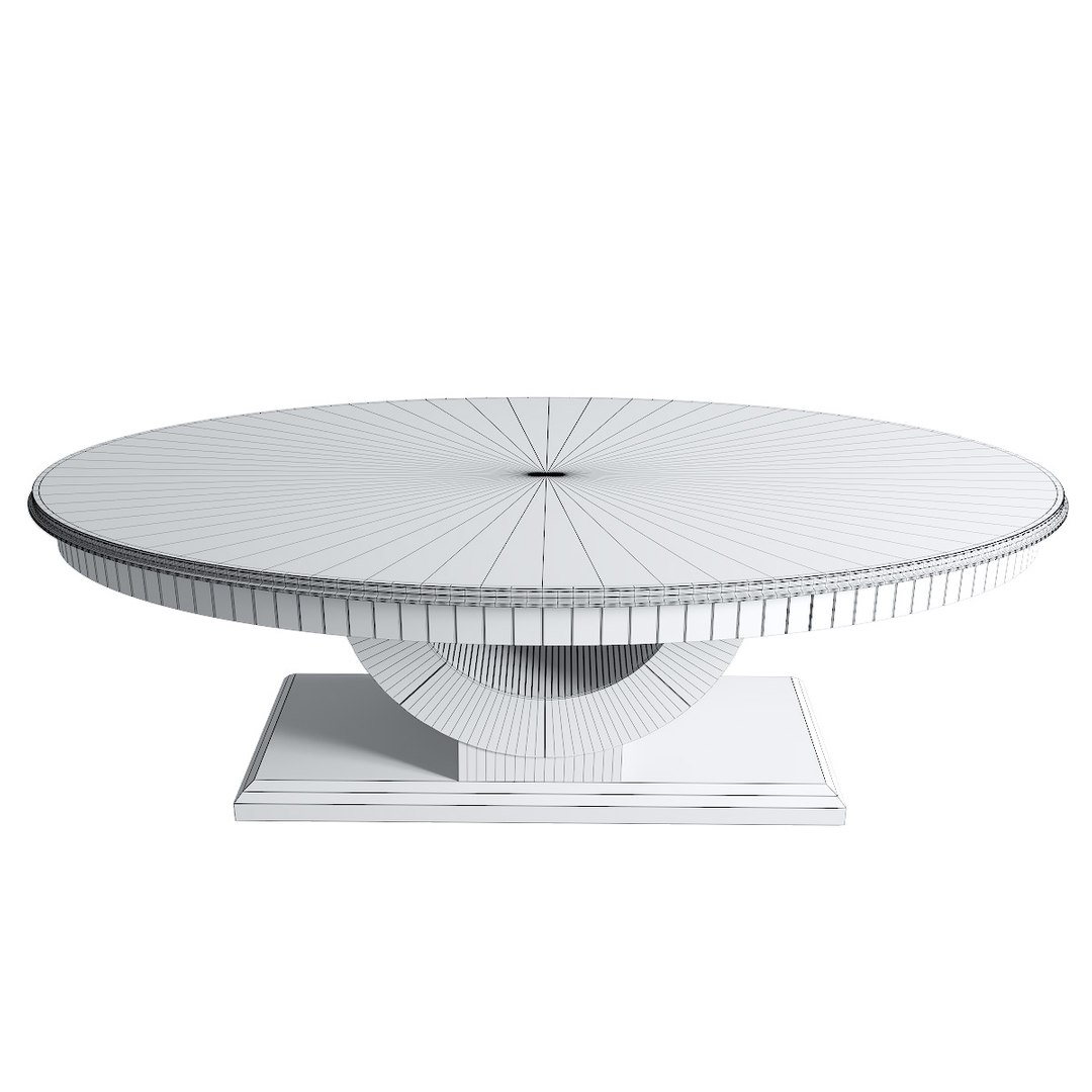 Oval mirrored dining table 3D - TurboSquid 1588674