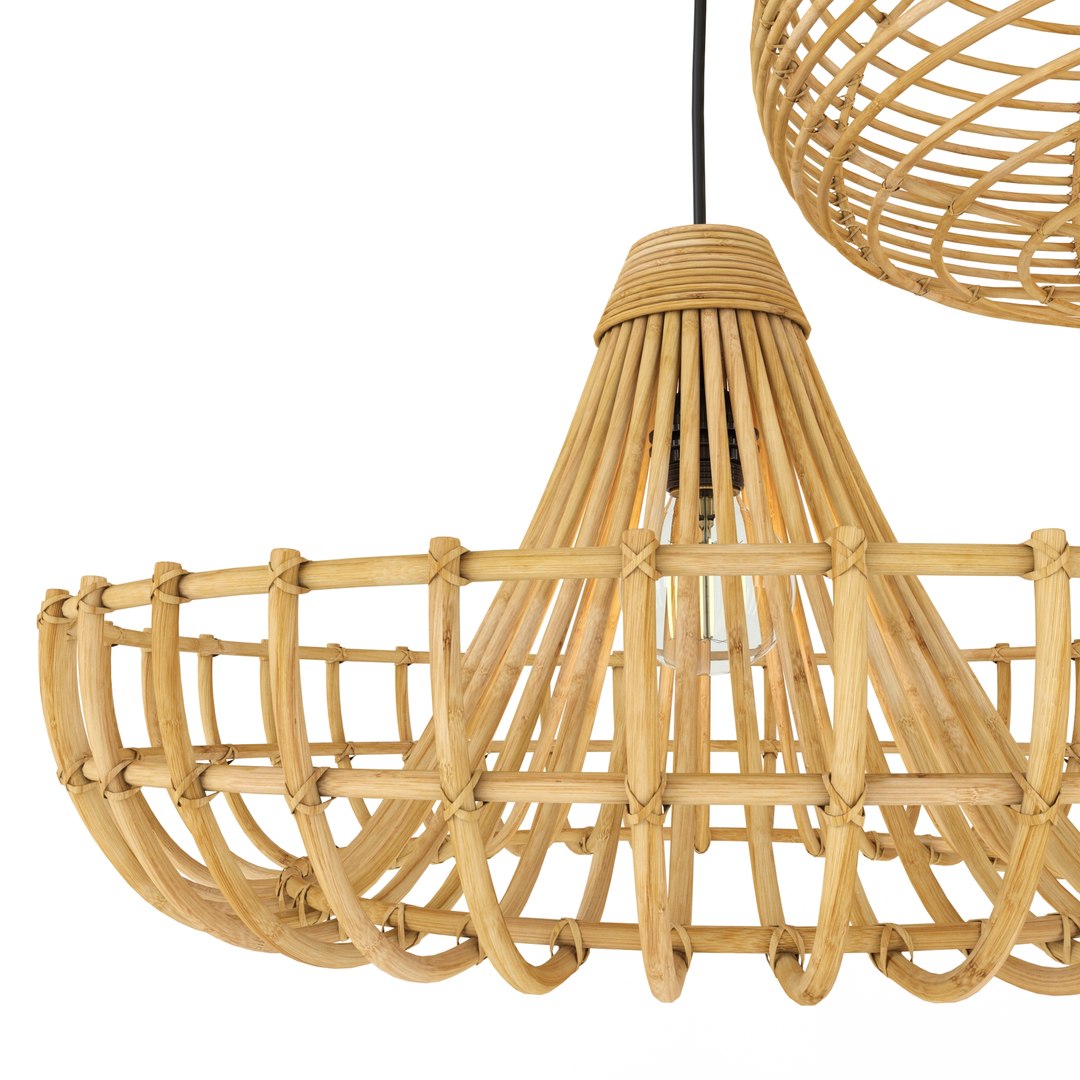 3D rattan lamp set 3 model - TurboSquid 1604859