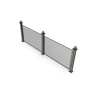 Metal Fencing Barrier Models for Gardens and Sidewalk 3D