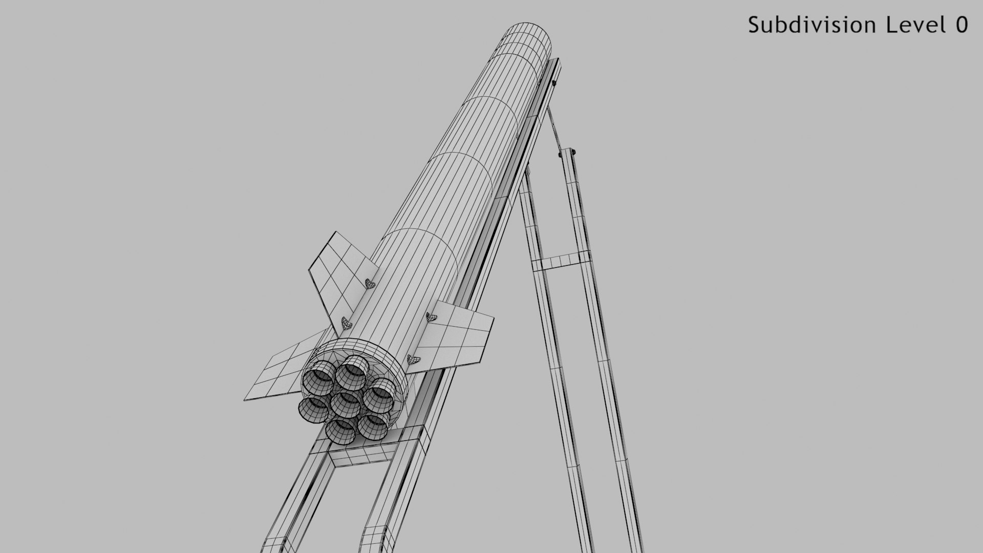 3D Model Qassam 3 Rocket With Launcher TurboSquid 2147174