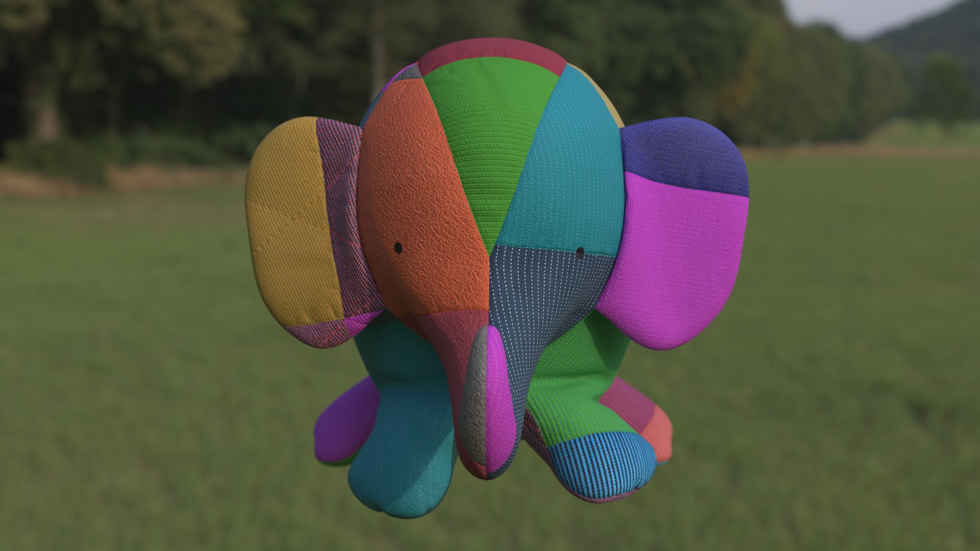 Patchwork Elephant Stuffed Toy 3D - TurboSquid 1997816