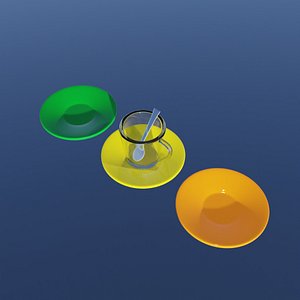 Advertising teacup and 3-color coaster 3D model