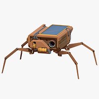 Robot-spider Desert Runner Stylized Low Poly Game Ready model with PBR textures