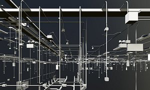 MEP piping in building 3D model