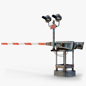3D model Rigged Railway Barrier GameReady LODs