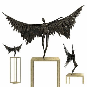 sculpture icarus bronze 3D