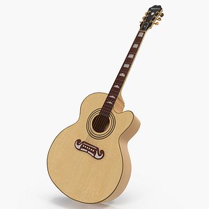 3D model classical acoustic guitar