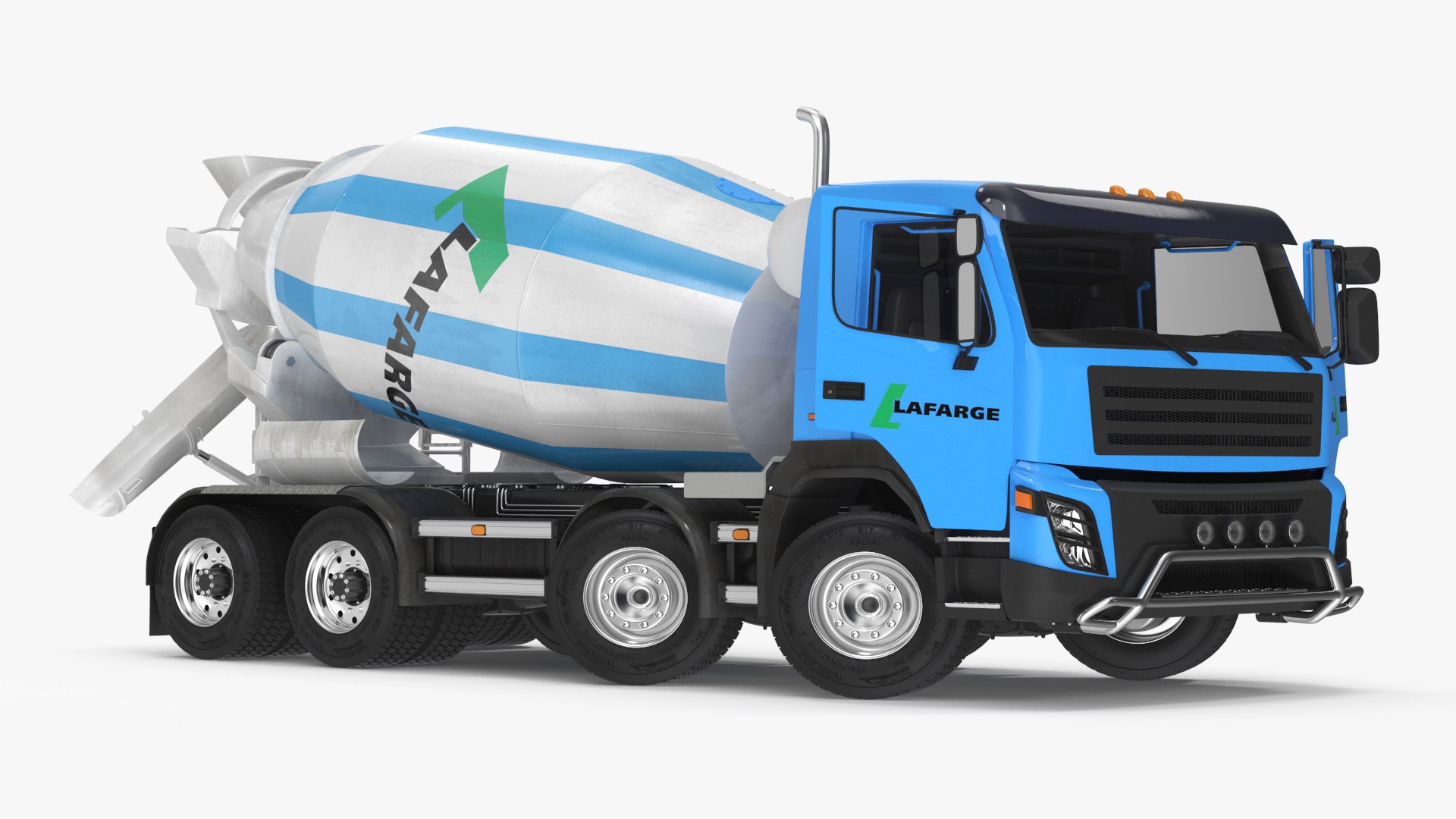 Cement Mixer Truck Lafarge Livery Rigged 3D model preview