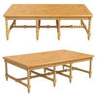 ABIDE INTERIORS Elene Bobbin Coffee Table  Herringbone Top