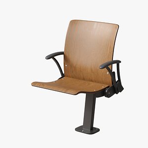 Auditorium Chair Dark Wood model