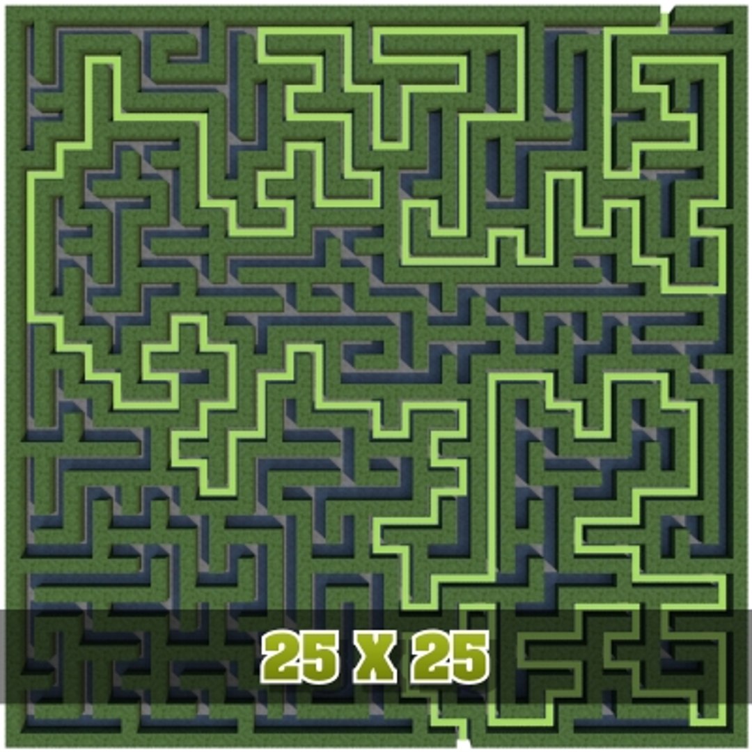 3d Model Of 25x25 Rectangular Maze
