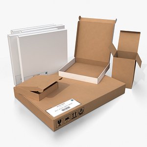 Cardboard Box Collection - Flat and Wide Proportion Mix