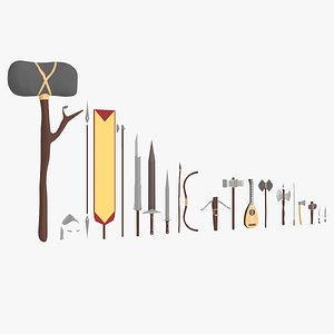 LowPoly Medieval Weapons 3D