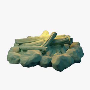 Camp fire Fantasy miniature 3D print model