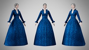 Dress 30 Sapphire Mist Velvet 3D model