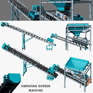 Vibrating Screen Machine for Concrete Batching Plant 3D model