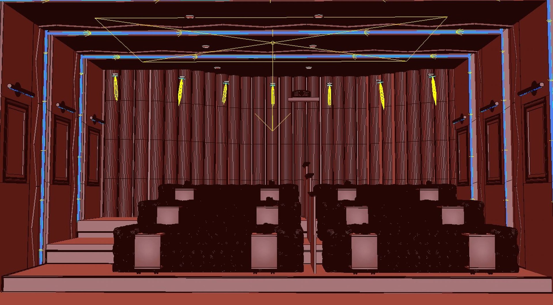 3D room interior theater model - TurboSquid 1668707