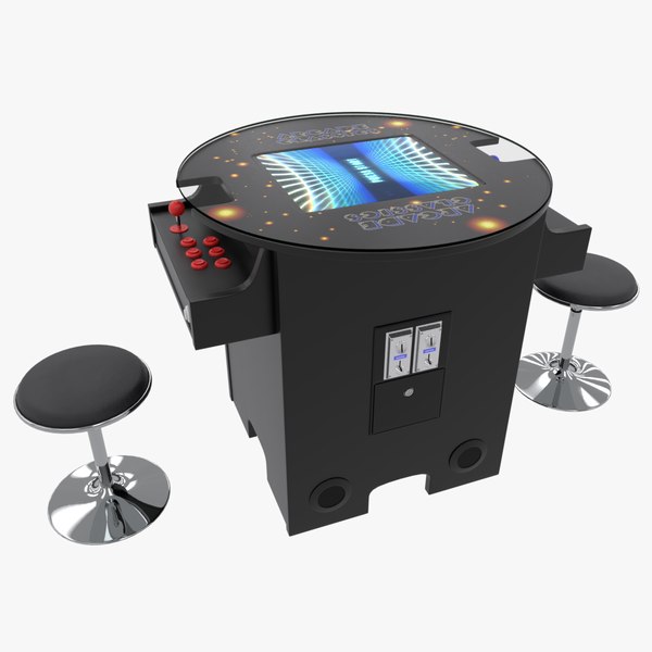 cocktail arcade games cabinet 3D