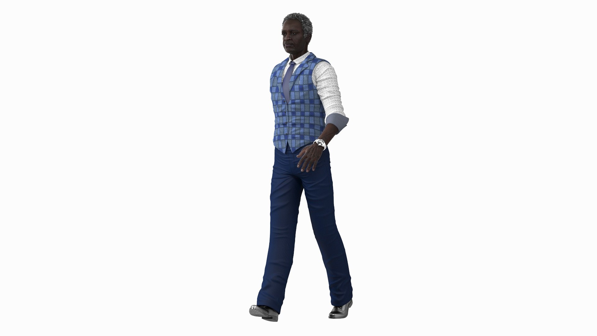 Afro American Man Everyday Style Rigged for Cinema 4D 3D model preview