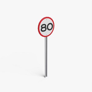 Speed Limit Road Sign 80