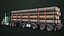 Truck 07 Log Trailer Green Version All PBR Unity UE Textures 3D model