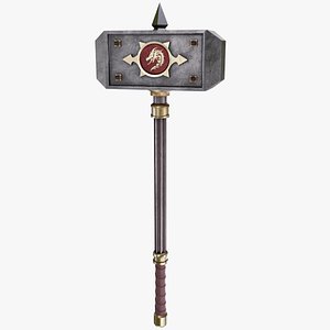 Battle Hammer 01 PBR Unity UE V-Ray Textures Included 3D