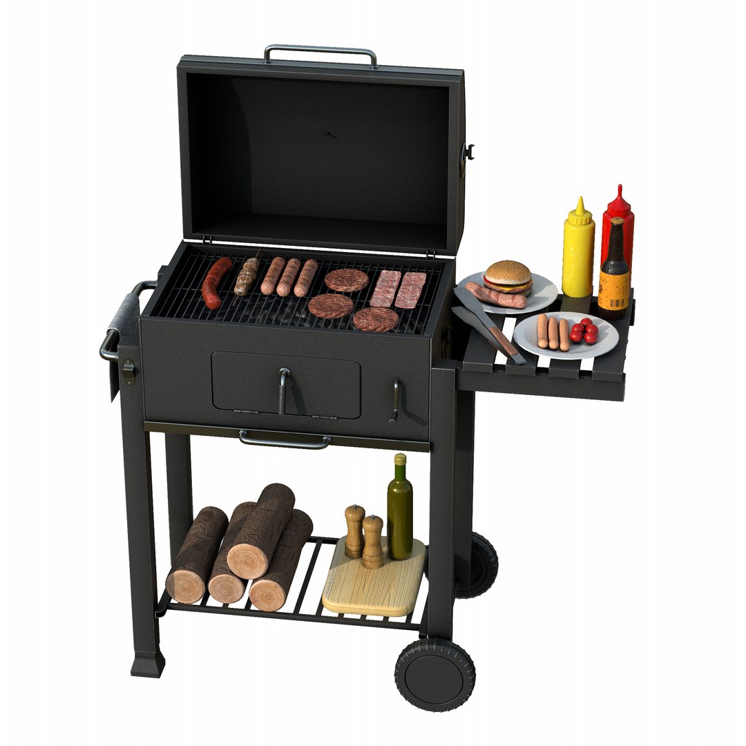 Barbecue With Complements Model - TurboSquid 2164233