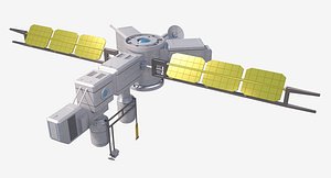 sci fi satellite 3d 3ds