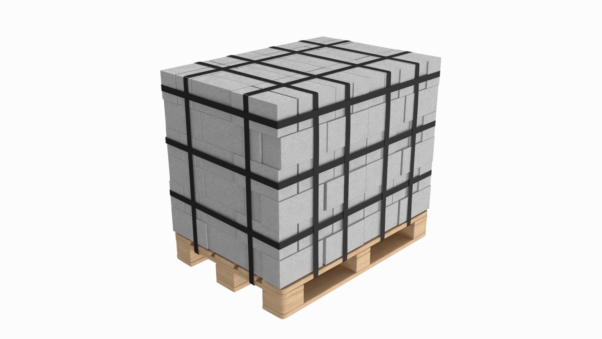 Concrete Blocks On Wood Pallet 3D Model - TurboSquid 2309171