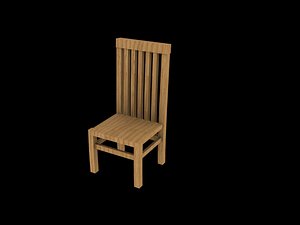 3d model wooden chair