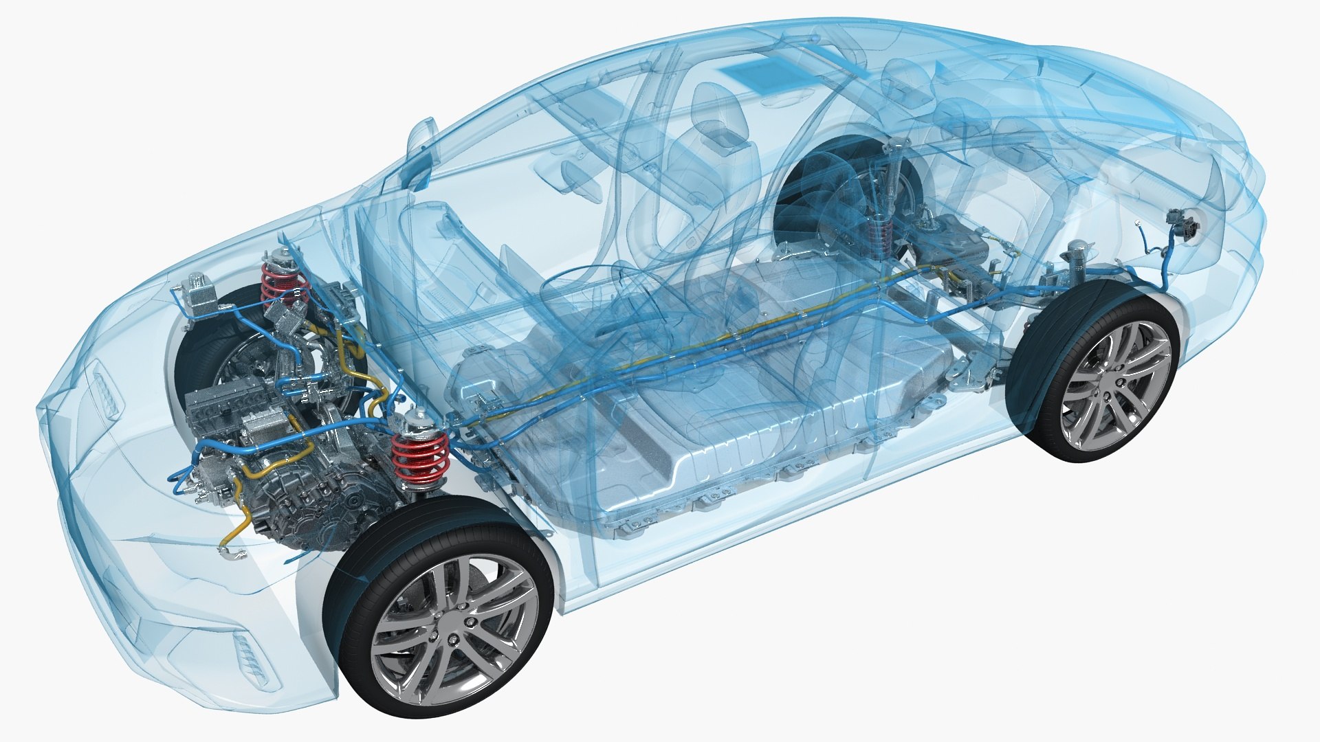 3D Electric Car Chassis X-Ray - TurboSquid 2049357