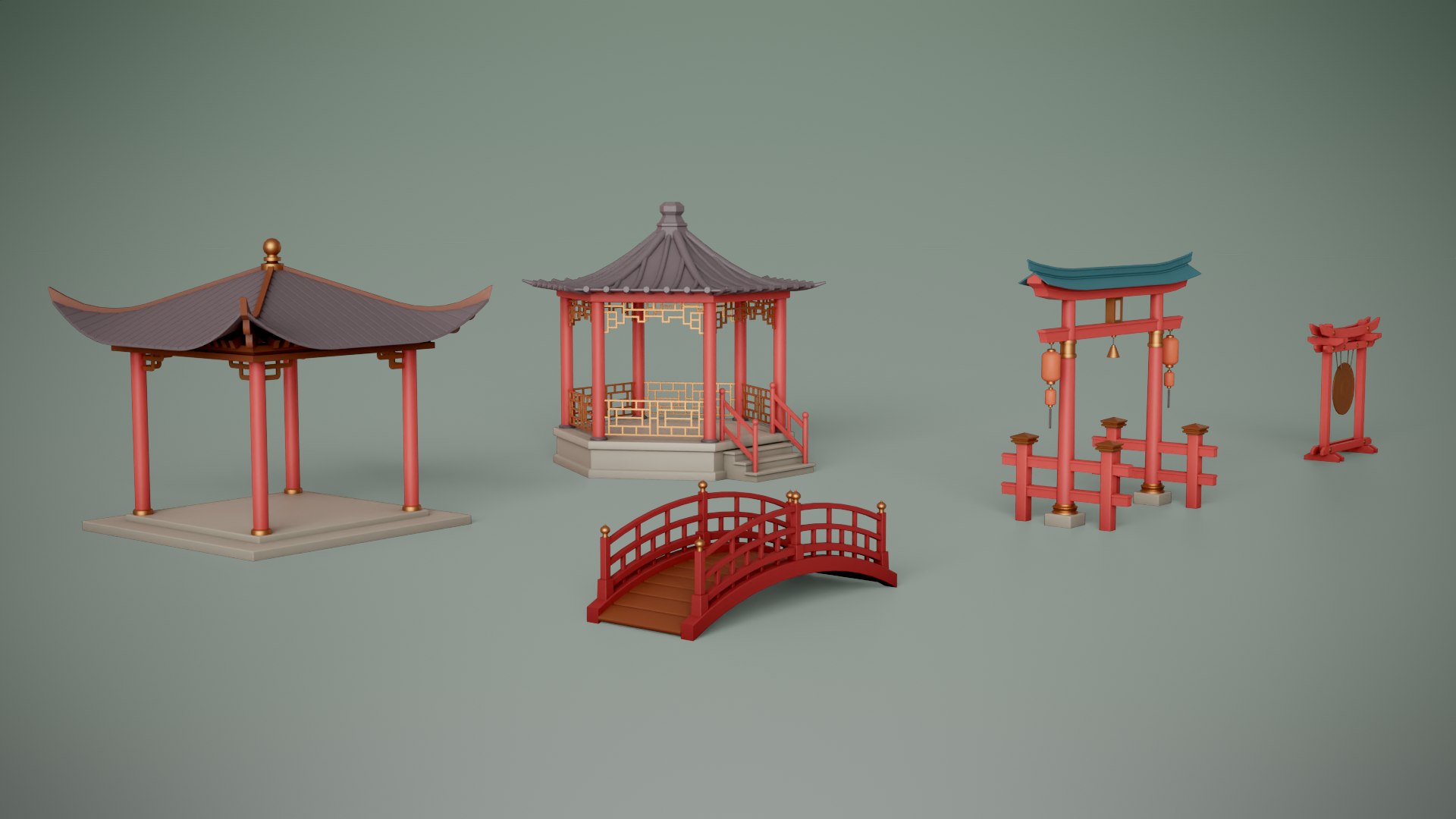 3D Chinese Town Props - TurboSquid 2282708